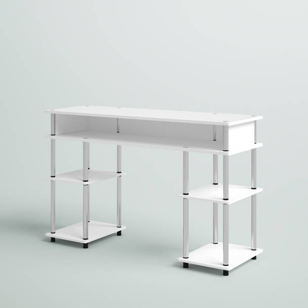Wrought Studio Edwin No Tools Computer Desk with Built-In Outlets ...